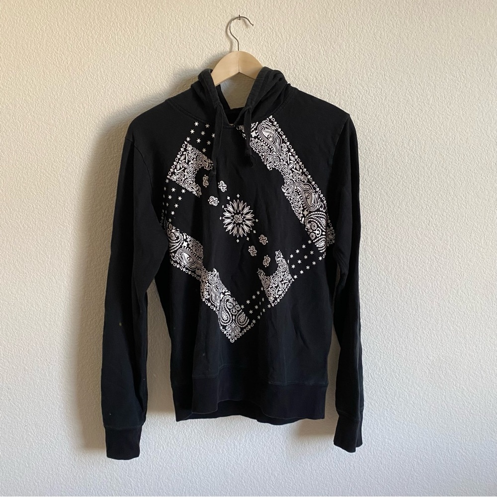 Black Scale Bandana Print Hoodie